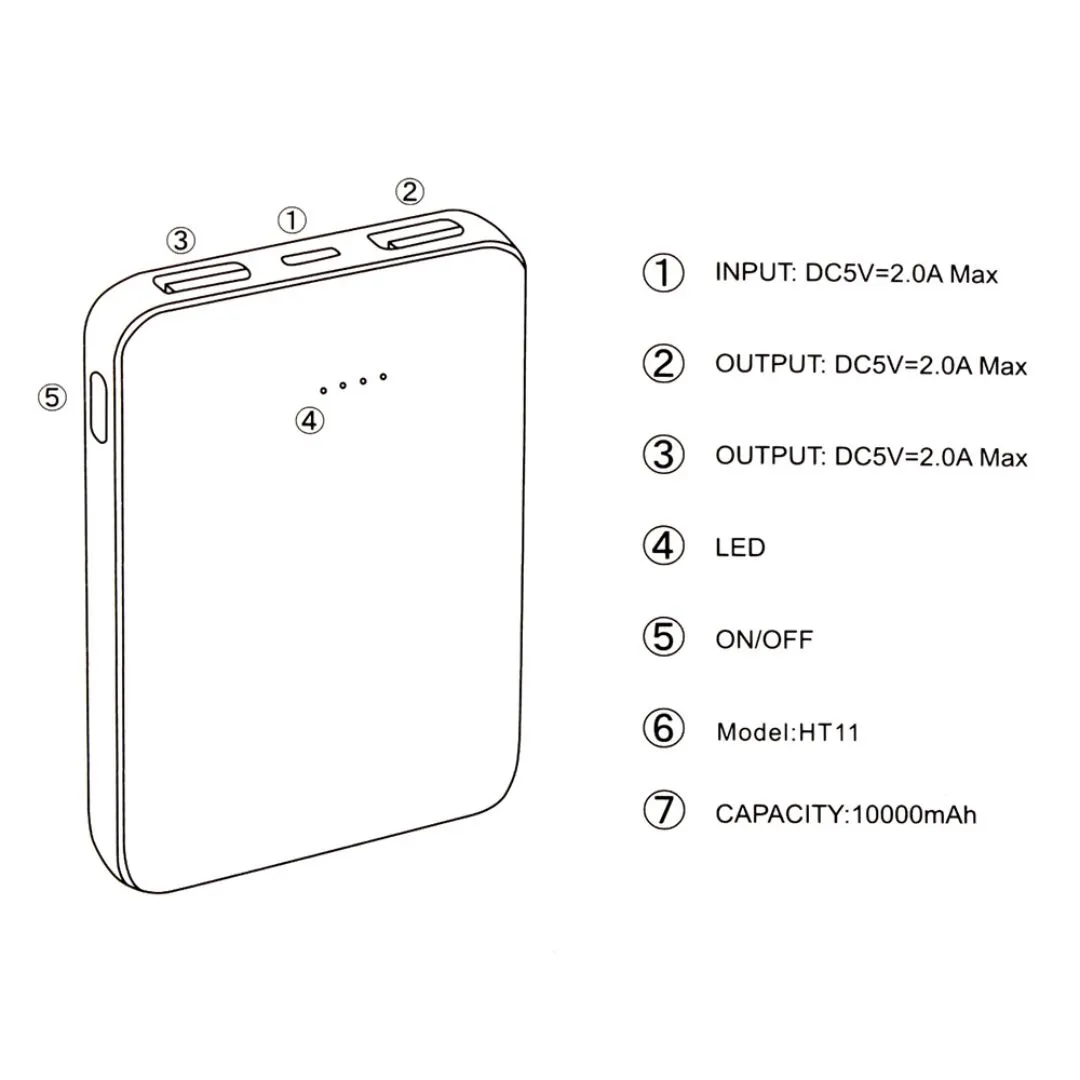 206341 Back up baterija Oxpower  HT11 10000mAh crna  | Tellux - Vaš put do savršenog doma