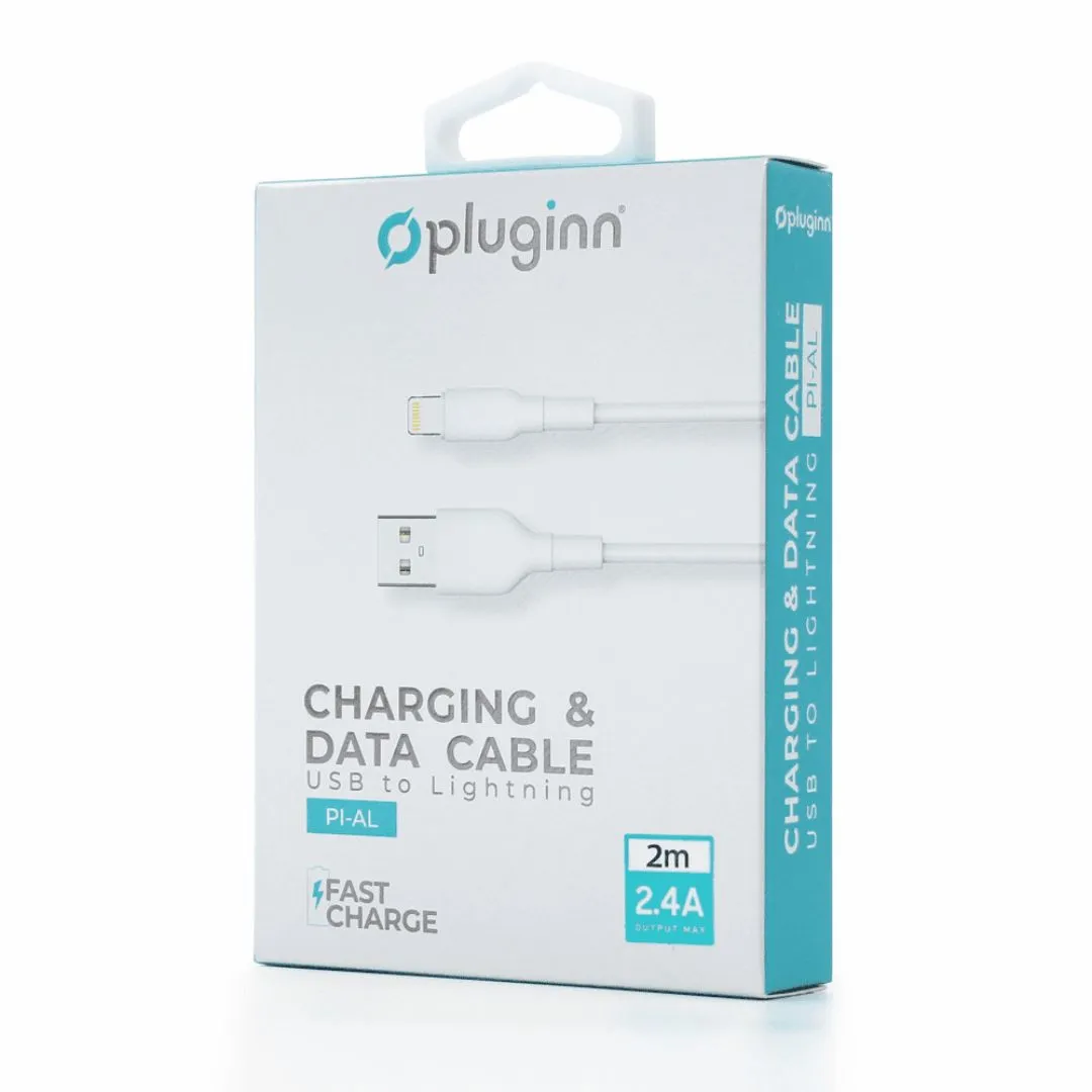 208896 Data Kabl Pluginn 2.4A USB na Lightning beli 2m  | Tellux - Vaš put do savršenog doma