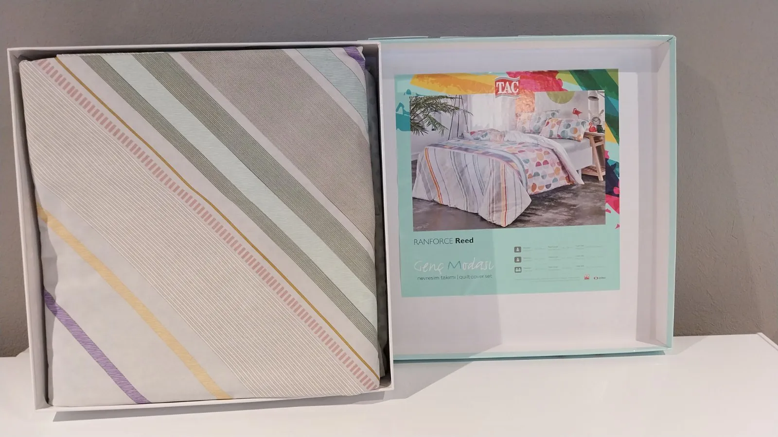 60251385 Tac Reed set posteljine za dve osobe roze  | Tellux - Vaš put do savršenog doma