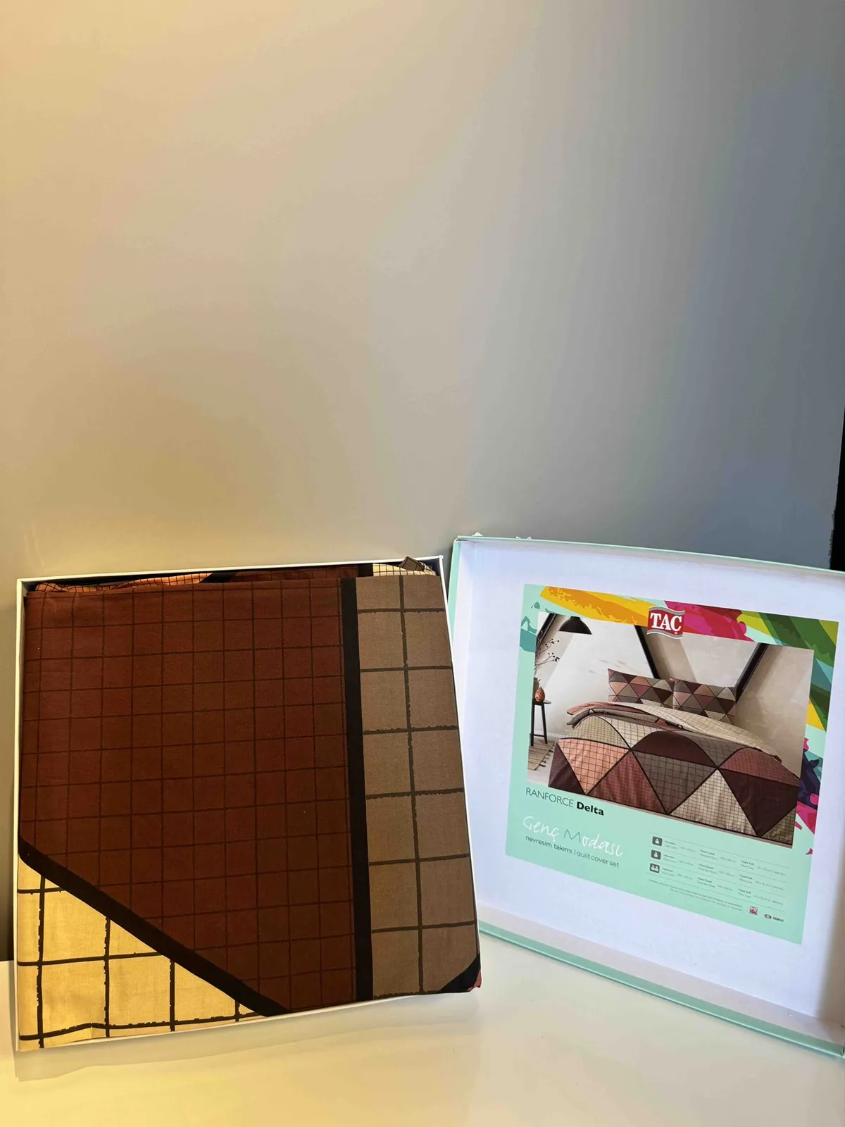 60293968 Tac Delta set posteljine za dve osobe braon  | Tellux - Vaš put do savršenog doma