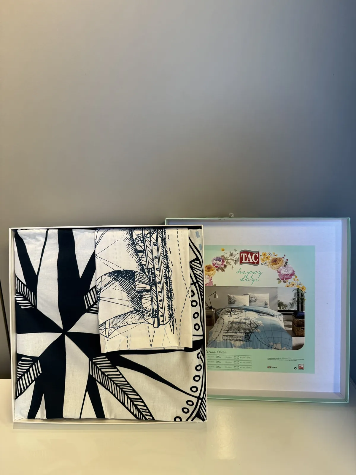 60293975 Tac Ocean set posteljine za jednu osobu tirkizna  | Tellux - Vaš put do savršenog doma